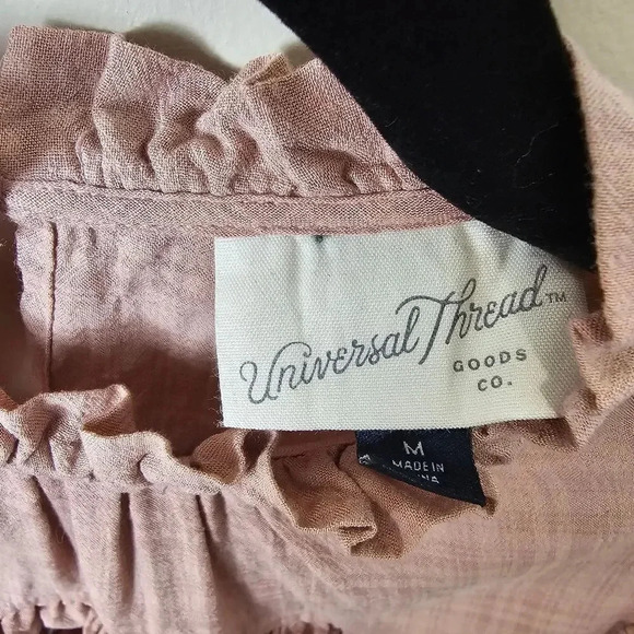 Universal Thread Pink Mauve Women's Ruffle Long Sleeve Blouse - Picture 4 of 9